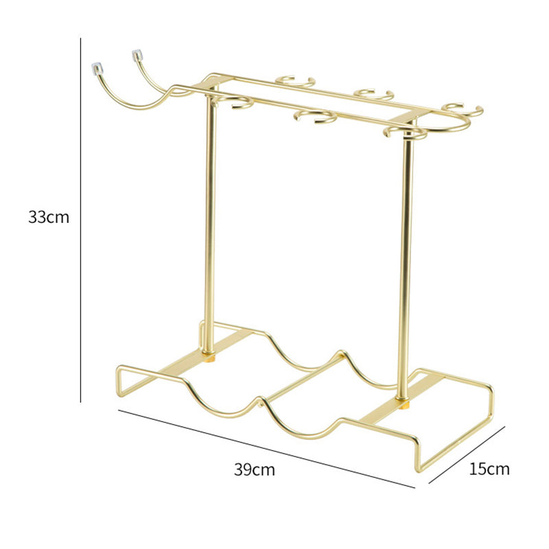 002A032 Red Wine Cup Holder Rack Decanter Hanger Stand for 2 Bottles + 6 Glasses 002A032 Red Wine Cup Holder Rack Decanter Hanger Stand for 2 Bottles + 6 Glasses